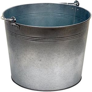 Vestil BKT-GAL-500 Galvanized Steel Bucket, 10-3/4" Depth, 5 gallon, 44 pound Capacity