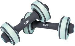 Cubii Build Adjustable Dumbbell Set - Includes Two Adjustable Hand Weight Dumbbells Plus 4 Cubii 1 lb SoftRings Free Weights ​with Fast and Easy Exercise Weight Adjust for Women and Men Strength