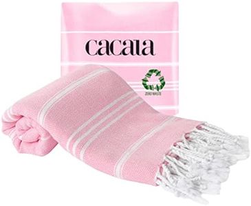 Cacala 100% Turkish Cotton Kitchen Tea Towels, Highly Absorbent Luxury Soft Quick Drying Dish Towel with Hanging Loop for Gym, Yoga, Bath, Sports, Cleaning and Kitchen (23 x 36), Sugar Pink