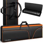 CAHAYA 88 Key Keyboard Bag Electric Keyboard Piano Soft Bag Portable 600D Oxford Cloth 12 mm Thick Padded Case Gig with Side Handles and Adjustable Shoulder Straps CY0327