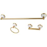 Kingston Brass BAK111148PB Victorian 3-Piece Towel Bar Bathroom Hardware Set, 24" L, Polished Brass