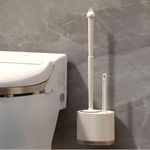 Silicone Toilet Brush and Holder Set, with a Extra Crevice Cleaning Brush Deep Cleaning Toilet Bowl Brush for Bathroom Toilet Brushes for Bathroom Wall Mounted Water Drop (2 in 1 Toilet Brush)