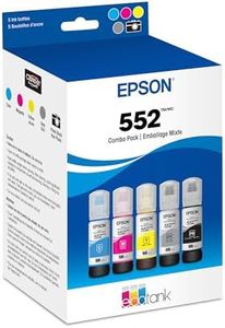 EPSON 552 EcoTank Ink Ultra-high Capacity Bottle Five Color Combo Pack (T552920-S) Works with EcoTank Photo ET-8500, ET-8550