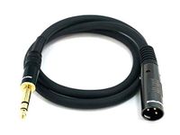 Monoprice 104760 3-Feet Premier Series XLR Male to 1/4-Inch TRS Male 16AWG Cable