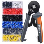 Preciva Ferrule Crimper Plier Kit, AWG28-10/0.08-6mm² Ferrule Crimping Tool Kit, Wire Crimping Tool with 1200 Wire Terminal Crimp Connectors and Wire End Ferrules(1200Pcs)