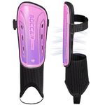 RAYSHARP Soccer Shin Guards for Kids Youth - CE Certified Shin Pads with Ankle Protection and Adjustable Strap Shin Guards Soccer Youth for Toddler Boys Girls Adults Pink M