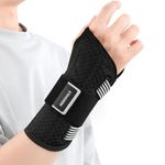 INDEEMAX Copper Carpal Tunnel Wrist Brace Night Support for Pain Relief, Adjustable Wrist Support Splint for Tendonitis, Sprain, Strain, Right Hand Brace for Arthritis(Grey/Black,S/M)