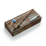 Tumbler Home Rustic Wooden Keepsake Box - Gift for Fisherman. Dad Gift for Fathers Day, Birthday, Christmas or Anniversary