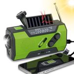 Emergency Weather Radio, NOAA/AM/FM Solar Hand Crank Radio, Portable USB 2000mAh Power Bank Phone Charger, Battery Operated, SOS Alarm & Flashlight & Reading Lamp for Indoor Outdoor Emergencies