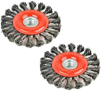 Aain 2 Pack Steel Wire Wheel Brush,Knotted Wire Brush 4 inch for Cleaning Rust, Stripping and Abrasive, for Drill Attachment