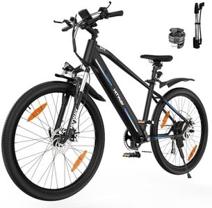 HITWAY Vélo Électrique, Vélo Électrique de Montagne Puissant 36V 12Ah 250W avec 7/21 Vitesses, 26-Pouces Vélos à Assistance Électrique pour Adultes(BK7S-Noir et Bleu-7 Vitesses)