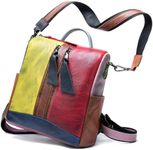 Eysee Fashion backpack women leather, daypack multicolor with large capacity 2022, Multicolor 1, Large, Casual