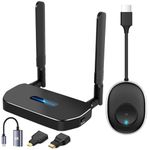 Wireless HDMI Transmitter and Receiver 4K Kit, Full HD 4K Wireless Presentation Equipment HDMI Adapter, Plug and Play Streaming Media. Laptop, Dongle, PC,PS4, Smart Phone to HDTV/Projector 165FT/50M