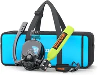 SMACO Mini Scuba Tank with Snorkel Mask 0.5L Portable Small Diving Tank with Full Face Diving Mask Reusable DOT Certified Pony Bottle Diving Cylinder Kit for Snorkeling Recreational Diving S300Plus