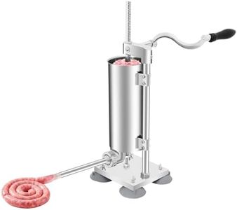 Vertical Manual Sausage Stuffer Machine, 3L Stainless Steel Sausage Maker with 4 Stainless Steel Tubes & 7 Plastic Tubes, Filling Sausage Filler Meat Tools for Commercial Home, Sliver