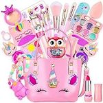 Easter Birthday Gifts for Girls Owl Makeup Kit for Kids, Washable Cosmetic Set as Princess Birthday Gift Toy with Bag, Children Cosmetic Beauty Set for Girls Age 4 5 6 7 8 9 10 Year Old