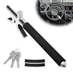 MONOJOY Steering Wheel Lock, Anti-Theft Car Security Device, Heavy Duty Vehicle Protection Immobiliser, Adjustable Double Hook Combination with 3 Keys, Universal Fit for BMW, SUV, Vans Accessories