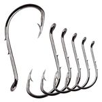 Octopus Fishing Hooks Circle Hooks, 100pcs Barbed Baitholder Hooks Offset Circle Octopus Hooks High Carbon Steel Jig Fish Hooks for Freshwater Saltwater Size 8-6/0