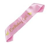 Party Propz Unicorn Birthday Pink Sash (Satin)- Glitter Gold sash for Girls Unicorns Party, Decoration,Rainbow Theme Can use with Our Banners Balloons Foil Curtain Birthdays Combo Pinata