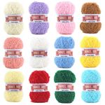 SCYarn 12 Skeins Twinkle sKRubby Yarn Giant Pack Total 2232 Yards Multicolor for Dishcloths, Washcloths, Kitchen Crochet & Knitting Giant Pack Assorted Color (Giant)