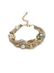 multi charm jute glass bead bracelet