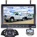 Amtifo Digital Wireless Backup Camera and 7'' Monitor For RVs,Trucks,Trailers,High-Speed Observation System With Stable Signal ,Adjustable Rear/Front View Camera, Guide Lines ON/Off, IP69K Waterproof