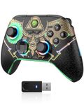 EasySMX PC Controller X15 Enhanced Wireless Bluetooth Controller with Hall Joysticks/Hall Triggers/RGB Lighting - No Stick Drift, No Dead Zone - Work for Windows PC, Android, Steam and Switch