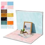 Small Product Photography Photo Backdrops Board Kit: 7PCS 14Patterns Food Background Table Top Kit - Flat Lay Props for Jewelry Cosmetic Makeup.(16x11.5in)