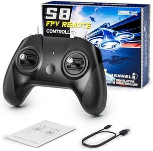 FLYDrone S8 FPV Flight Simulator Controller -Anti-Slip PU Handle, 8CH Metal Joystick, Ergonomic Design for DRL/Uncrashed/Liftoff/DCL Beginner Pilots (Mode 2, Black)