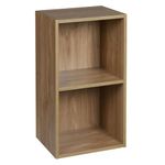 URBNLIVING Tier Wooden Bookcase Shelving Display Storage Shelf Unit Wood Shelves (Oak, 2 Shelf)