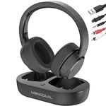 MONODEAL Wireless Headphones for TV Watching with Digital Optical RCA AUX Bluetooth 5.1 Transmitter & Charging Dock, Over Ear Headset for Seniors, 100ft Range, 30Hrs Playtime, No Lip-Sync Delay