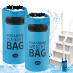 Upgrade Pool Ladder Weights with Handle, Pool Step Weights, 20L x 2PCS, 44 lbs Waterproof Sandbags for above Ground/in Gound, Heavy Duty