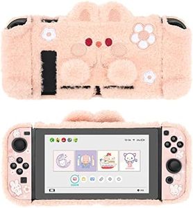 GeekShare Cute Plush Protective Case Cover for Nintendo Switch - Shock-Absorption and Anti-Scratch Skin Rabbit Case for 2017 Switch