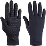 TrailHeads Women’s Running Gloves | Touchscreen Gloves | Power Stretch Winter Running Accessories - solid black (medium)