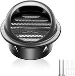 3 inch Round Wall Vent Cap, piiyoosnn 304 Stainless Steel Air Vent,Hemispherical Grille Ventilation Cover External Extractor for Outdoor Black Baked Paint proces (3-inch（70mm）Black Paint)