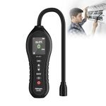 RAINLEOTI Halogen Gas Detector Air Condition Refrigerant Leak Detector 0-1000ppm Halogen Freon Leak Detector HVAC CFCs HCFCs HFCS R12 R22 R134a R410a with 25cm Probe High Sensitivity 3 Alarm Types
