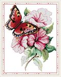 YEESAM ART Cross Stitch Kits Stamped for Adults Beginner Kids, Butterfly Love Flowers 11CT 36×44cm DIY Embroidery Needlework Kit with Easy Funny Preprinted Patterns Needlepoint Christmas (Butterfly)