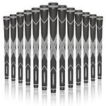 CHAMPKEY Premium Rubber Golf Grips 13 Pack | High Traction and Feedback Rubber Golf Club Grips - Choose No/All Repair Kits (Black&White (Not Including Kits), Midsize)