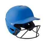 Mizuno F6 Youth Fastpitch Softball Batting Helmet with Mask, Royal, Youth One Size