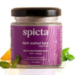 Spicta Walnut Bark Teeth Whitening Powder With Mint & Orange 50gm | Teeth Stain Remover, Teeth Whitening, Removes Bad Breath, Tartar | No Peroxide, No Charcoal, Fresh, Natural, Safe for Adults & Kids