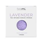 Teami Exfoliating Konjac Facial Sponge - Cleansing Pore Refining Face Sponges (Lavender)