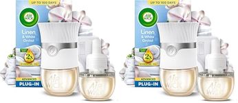 Air Wick Linen & White Orchid Advanced Electrical Plug-In Kit 19ml, Lasts for up to 100 days, Air Freshener (Pack of 2)