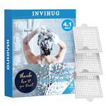 INVIHUG,25 Pack Disposable Hair Catcher Shower Drain Mesh Stickers, 4.1- inch Square Shower Drain Sink Strainer Stickers