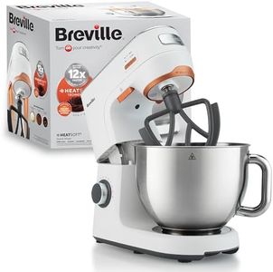 Breville HeatSoft Electric Stand Mixer | 1000W | Softens Butter for Better Results | 10 Speeds | 5.2L Stainless Steel Bowl | Includes Whisk, Beaters & Dough Hooks [VFM027]