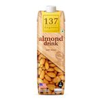 137 Degrees Almond Drink Sweetened with Stevia | Lactose Free | Gluten Free | No Preservatives | Zero Cholesterol | Dairy Free| Source of Calcium & Vitamins - PACK OF 1 (1L)