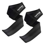 Harbinger Big Grip Padded Lifting Straps, Weight Lifting, Strength Training Equipment, Black, Pack of 2