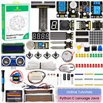 KEYESTUDIO Super Starter Kit for Raspberry Pi 4 3 3B/3B/B+, Tutorials C Language Python Java Code STEM Education Kit, Electronic Components GPIO Breakout Solderless Breadboard LCD Relay 5v Dot Matrix