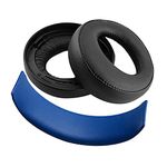 Geekria Earpad + Headband Compatible with Sony PlayStation Gold Wireless/S4/PS3/PSV Gold Wireless Headphone Ear Pad and Headband Pad/Ear Cushion + Headband Cushion/Repair Parts Suit (Black/Blue)