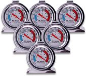 Refrigerator Freezer Large Dial Thermometer 6 Pack Classic Series Fridge Freezer Alarm Thermometer Internal Temperature Gauge for Kitchen Refrigerator