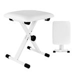 TENTOTEN Piano Bench Piano Stool, Keyboard Bench Easy to Assemble, Comfortable Piano Seat Adjustable Piano Bench Portable Keyboard Stool,White